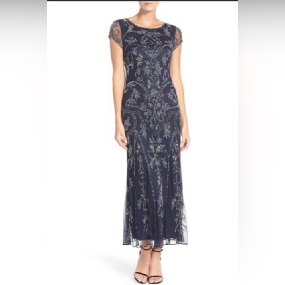 Beautiful Pisarro Nights Navy Evening Gown